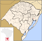 Locator map of Alvorada in Rio Grande do Sul